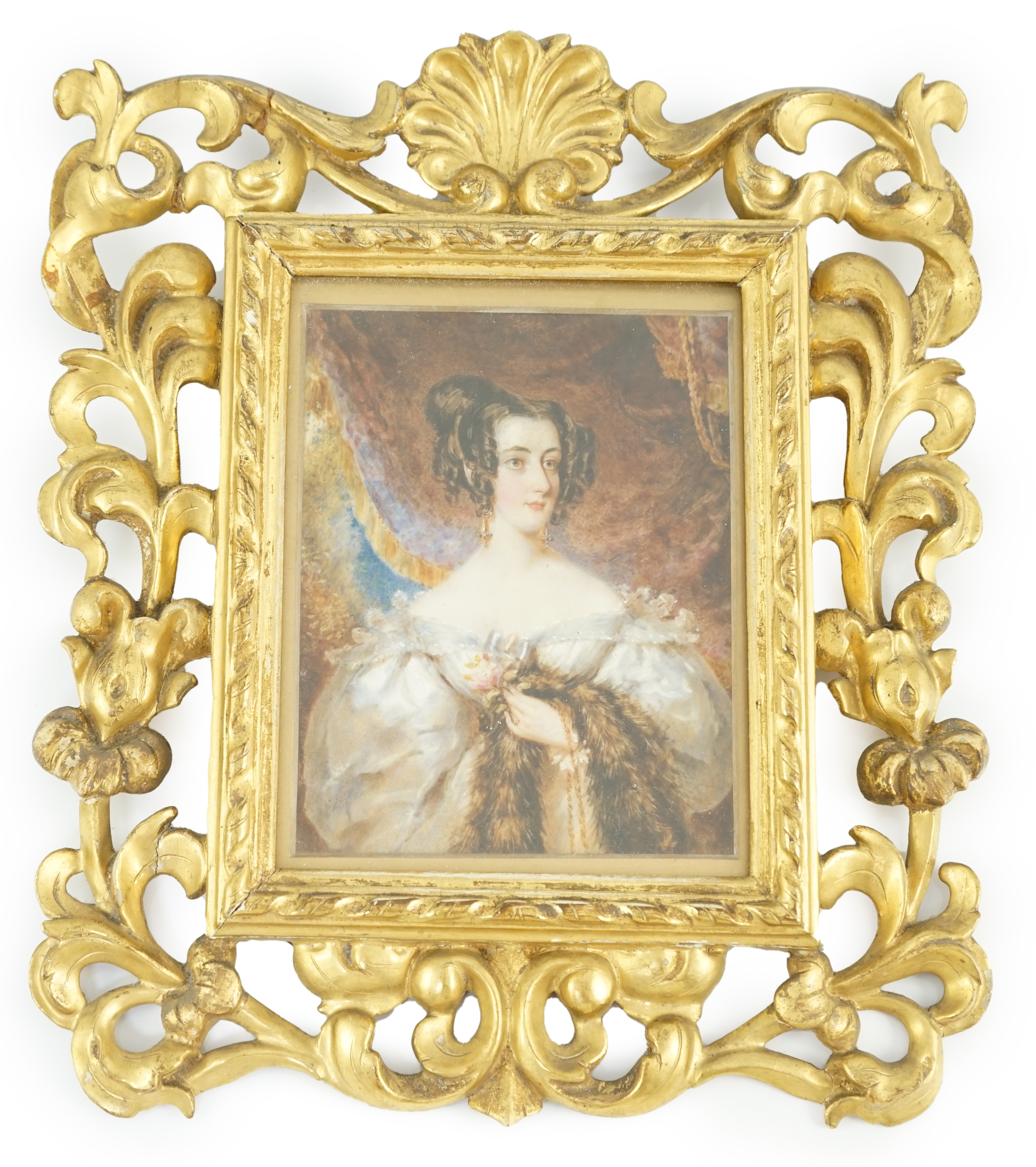 English School circa 1830, Portrait miniature of Mrs Henry Dixon of Astle, Cheshire, watercolour on ivory, 14.8 x 11.7cm. CITES Submission reference M5VUG66K